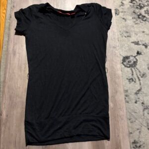 Black V-Neck Women's Top